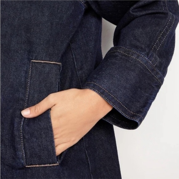 NWT Old Navy Long Denim Barn Coat - Picture 4 of 6